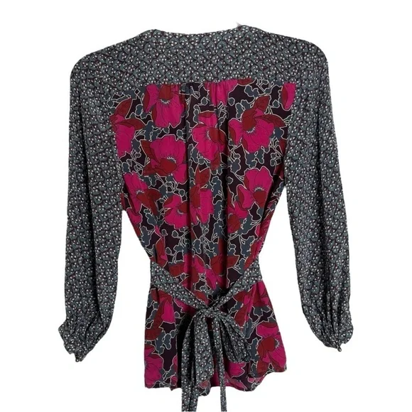 Anthropologie Edme Esyllte Silk Long Sleeve Blouse Size 0 XS Boho Fairy - Picture 3 of 9